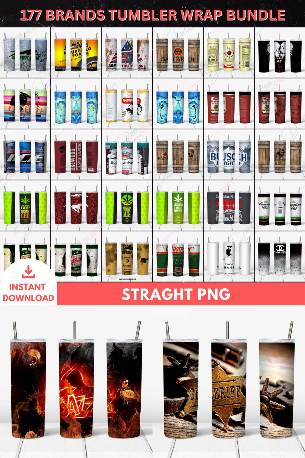 177 Brands Tumbler Wrap Bundle PNG