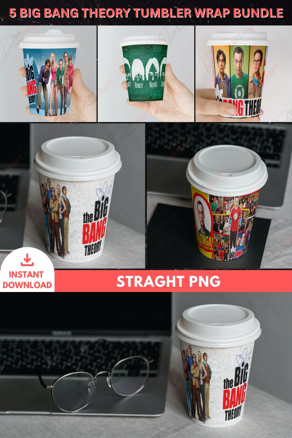 5 Big Bang Theory Tumbler Wrap Bundle