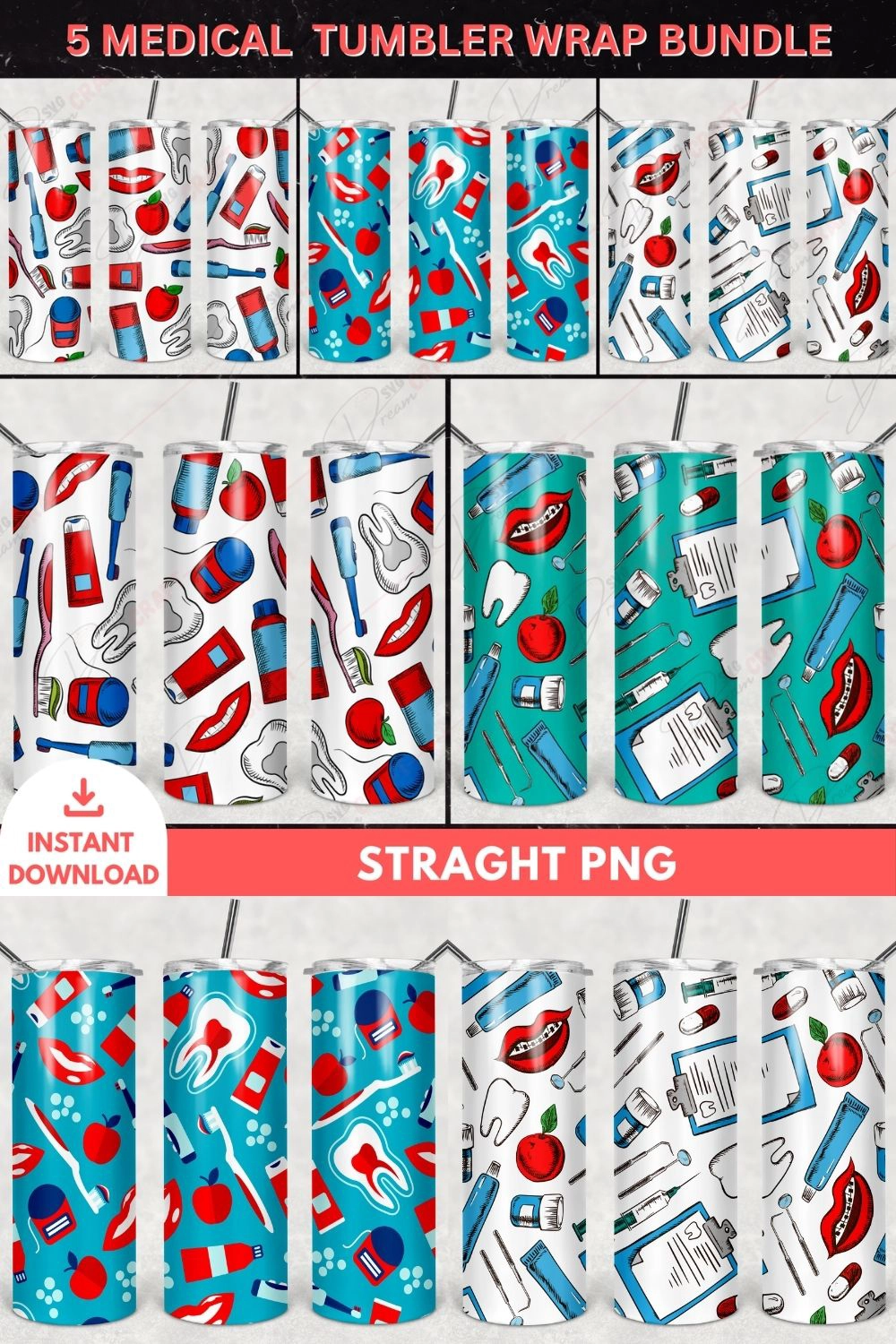 5 Medical Tumbler Wrap Bundle