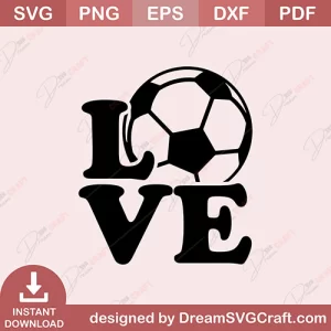 Love Soccer SVG