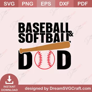 Baseball And Softball Dad SVG