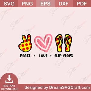 Peace Love FlipFlops SVG