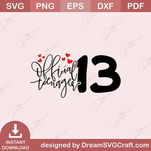 Official Teenager 13 SVG
