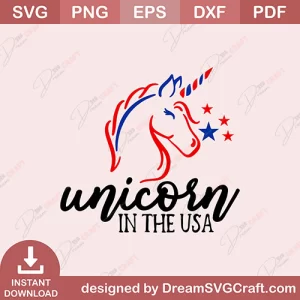 Unicorn In The Usa SVG