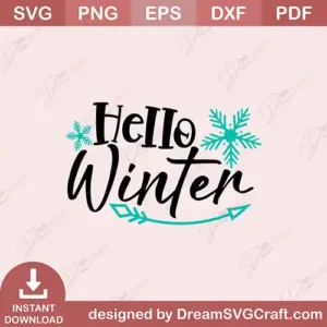 Hello Winter SVG | Winter Cricut & Silhouette File