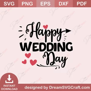 Happy Wedding Day SVG