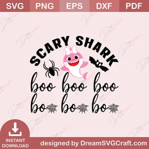 Scary Shark Boo Boo Boo Boo Boo Boo SVG