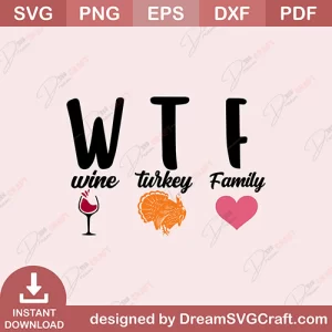 Wine Turkey Family SVG