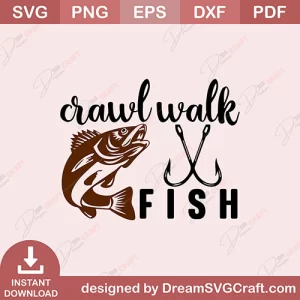 Crawl Walk Fish SVG
