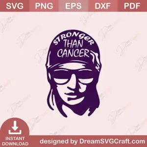 Stronger Than Cancer SVG | Awareness Ribbon Art