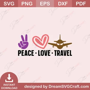 PeaceI Love Travel SVG
