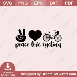 Peace Love Cycling SVG