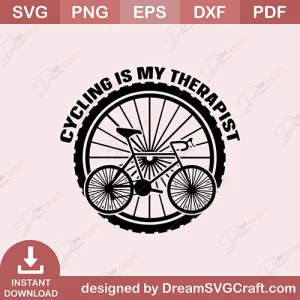Cycling Is My Therapist SVG
