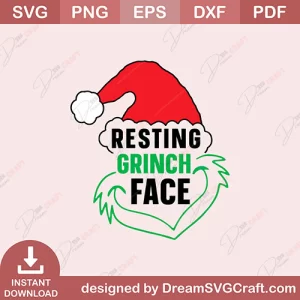 Resting Grinch Face SVG