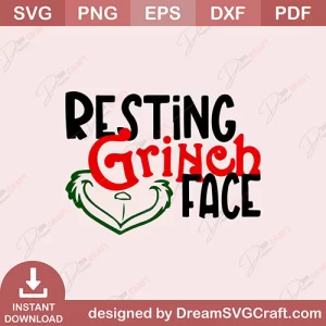 Resting Grinch Face SVG