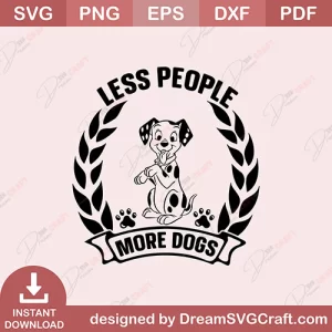 Less People More Dogs SVG