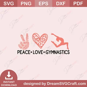 Peace Love Gymnastics SVG