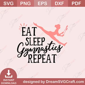Eat Sleep Gymnastics Repeat SVG