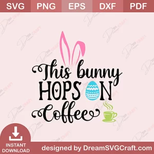 This Bunny Hops On Coffee SVG