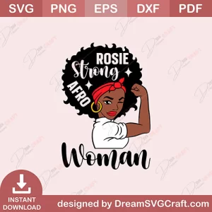 Rosie Strong Afro Woman SVG