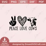 SD13001 Peace Love Cows Cow