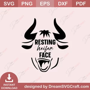 Resting Heifer Face SVG