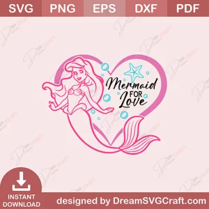 Mermaid For Love SVG