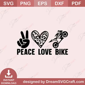 Peace Love Bike SVG