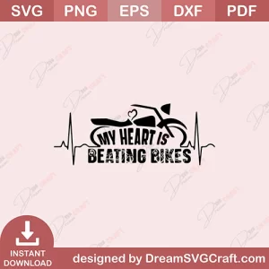 My Heart Is Beating Bikes SVG