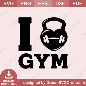 I Love Gym SVG