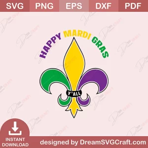 Happy Mardi Gras Yall SVG