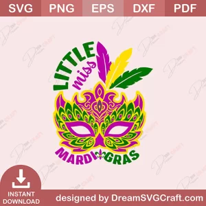 Little Miss Mardi Gras SVG