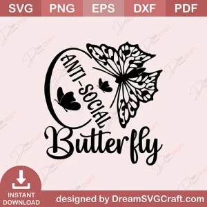 Anti Social Butterfly SVG