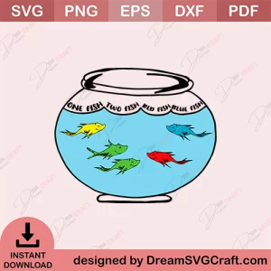 One Fish Two Fish Red Fish Blue Fish SVG