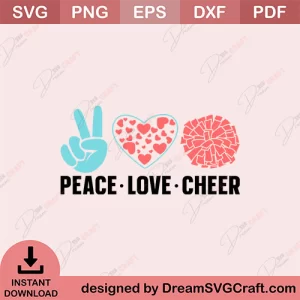 Peace Love Cheer SVG