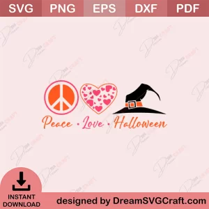Peace Love Halloween SVG