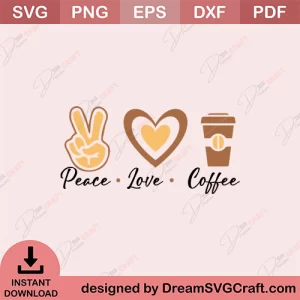 Peace Love Coffee SVG