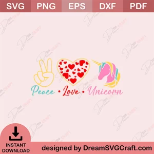 Peace Love Unicorn SVG