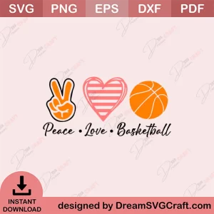 Peace Love BasketBall SVG