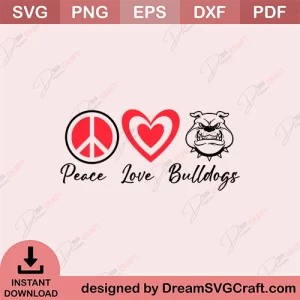 Peace Love Bulldogs SVG