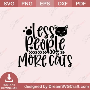Less People More Cats SVG
