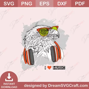 Eagle I Love Music SVG