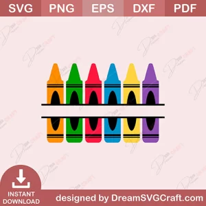 Crayon Colors Monogram SVG