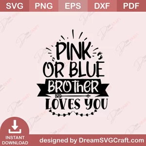 Pink Or Blue Brother Loves You SVG