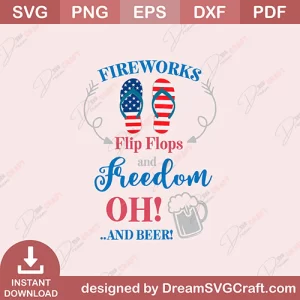 Fireworks Flip Flops SVG