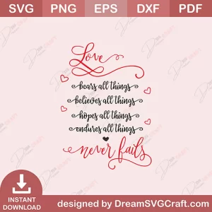 Love Never Fails SVG