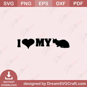 I Love My Cat SVG