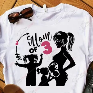 Mom of Three SVG - Celebrate Motherhood with Style