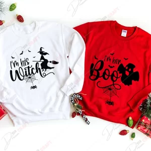 I Am Her Boo I Am His Witch SVG