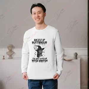 Buckle Up Buttercup You Just Flipped My Witched Switched SVG - Playful English Halloween Design